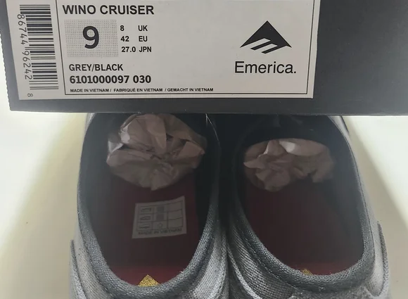 Emerica Wino Cruiser Grey/Black Men's Shoes - Picture 2 of 9